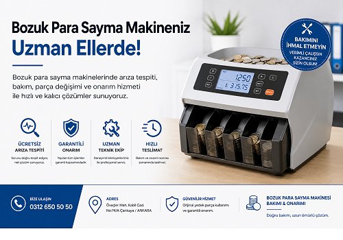 Para sayma makinesi periyodik temizlik ve kalibrasyon aşaması