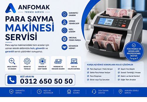 Ankara para sayma makinesi servisi teknik atölye ortamı